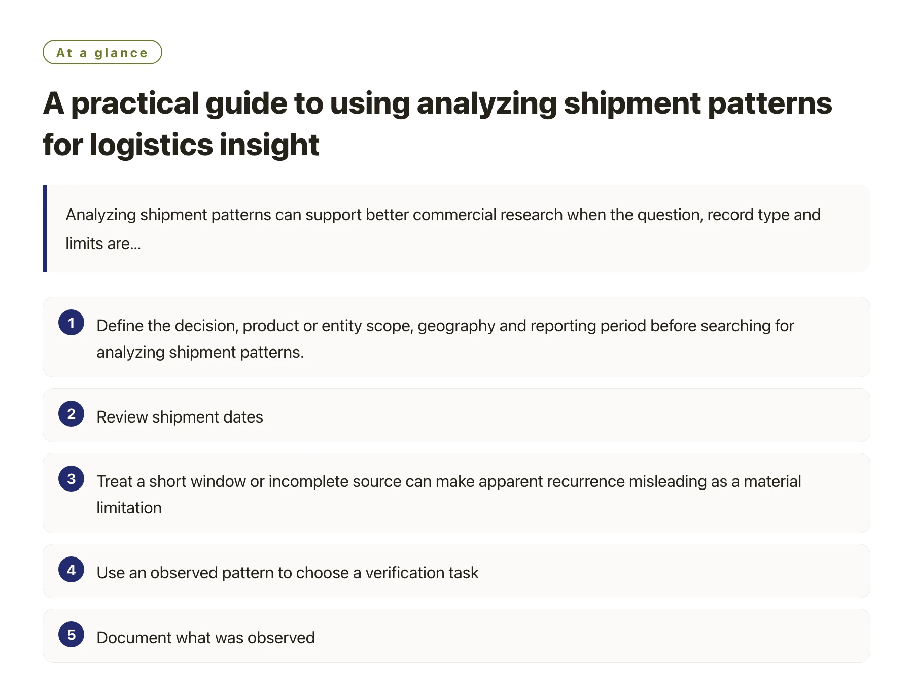 A practical guide to using analyzing shipment patterns for logistics insight——全文要点速览